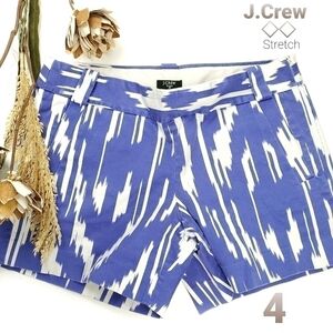 J. Crew Stretch Purple White Distressed Shorts 4
